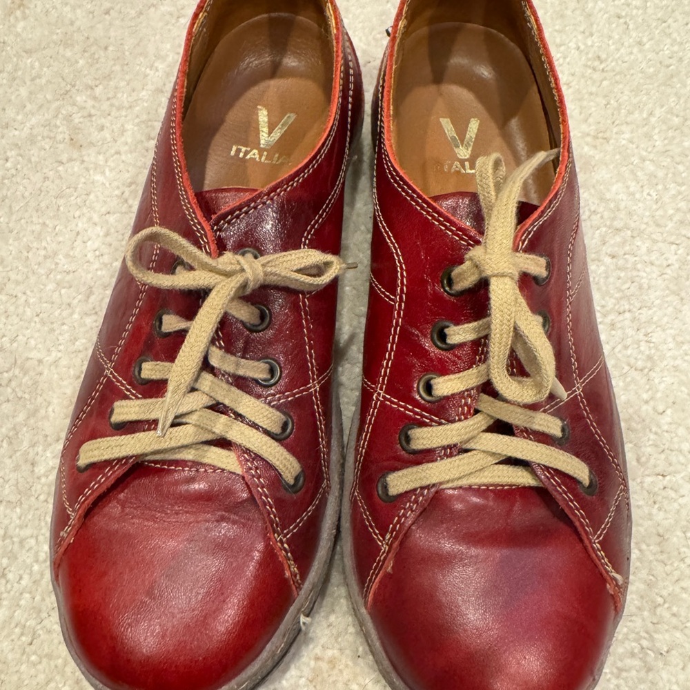 Men's Red Italian Leather Shoes